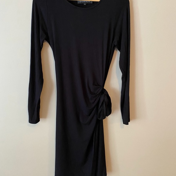 Contemporaine Side Tie Black Dress - Picture 1 of 11
